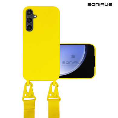 Θήκη Σιλικόνης με Strap CarryHang Sonique Samsung Galaxy S23 FE Κίτρινο