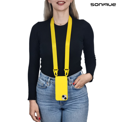 Θήκη Σιλικόνης με Strap CarryHang Sonique Samsung Galaxy S23 FE Κίτρινο