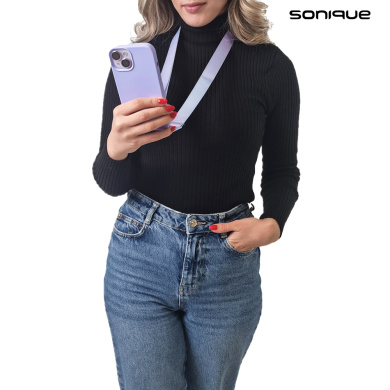 Θήκη Σιλικόνης με Strap CarryHang Sonique Samsung Galaxy S23 FE Λιλά