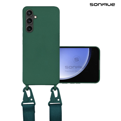 Θήκη Σιλικόνης με Strap CarryHang Sonique Samsung Galaxy S23 FE Πράσινο Σκούρο