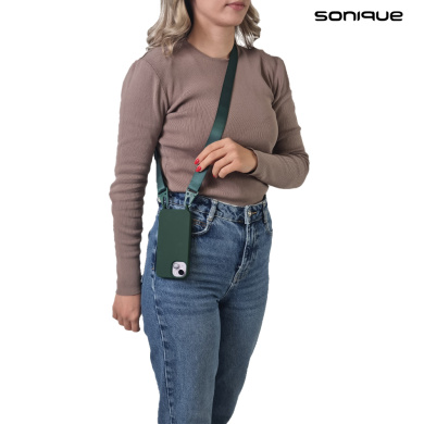 Θήκη Σιλικόνης με Strap CarryHang Sonique Samsung Galaxy S23 FE Πράσινο Σκούρο
