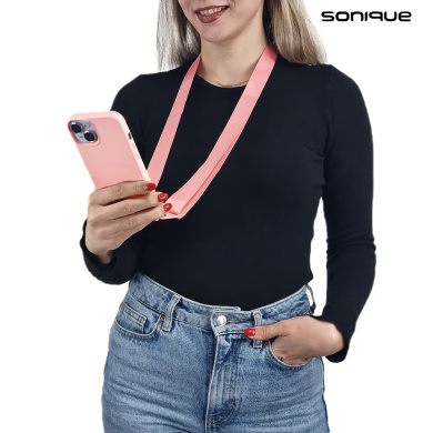 Θήκη Σιλικόνης με Strap CarryHang Sonique Samsung Galaxy S23 FE Ροζ