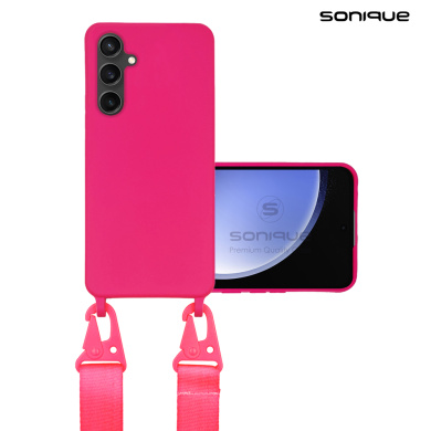 Θήκη Σιλικόνης με Strap CarryHang Sonique Samsung Galaxy S23 FE Φουξ