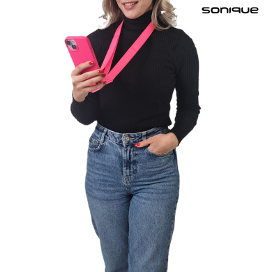Θήκη Σιλικόνης με Strap CarryHang Sonique Samsung Galaxy S23 FE Φουξ