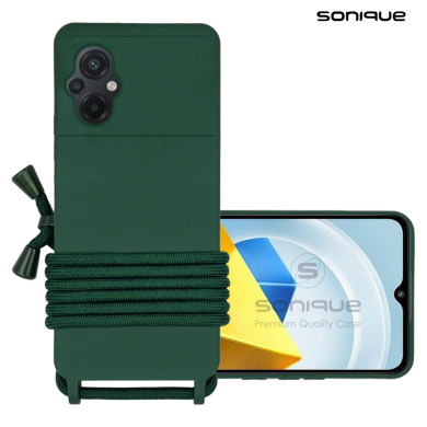 Θήκη Σιλικόνης με Κορδόνι CarryHang Sonique Xiaomi Poco M5 Πράσινο Σκούρο