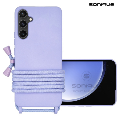 Θήκη Σιλικόνης με Κορδόνι CarryHang Sonique Samsung Galaxy S23 FE Λιλά