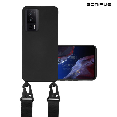 Θήκη Σιλικόνης με Strap CarryHang Sonique Xiaomi Poco F5 Pro 5G Μαύρο
