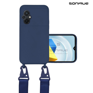 Θήκη Σιλικόνης με Strap CarryHang Sonique Xiaomi Poco M5 Μπλε Σκούρο