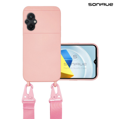 Θήκη Σιλικόνης με Strap CarryHang Sonique Xiaomi Poco M5 Ροζ