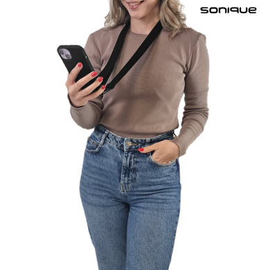 Θήκη Σιλικόνης με Strap CarryHang Sonique Samsung Galaxy A35 5G Μαύρο