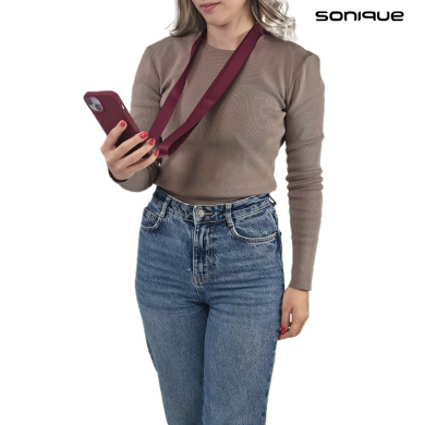Θήκη Σιλικόνης με Strap CarryHang Sonique Samsung Galaxy A35 5G Μπορντώ