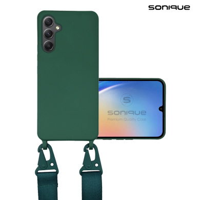 Θήκη Σιλικόνης με Strap CarryHang Sonique Samsung Galaxy A35 5G Πράσινο Σκούρο