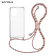 Θήκη Σιλικόνης με Κορδόνι Sonique Armor Clear Xiaomi Redmi Note 12 4G Ροζ Χρυσό Σατινέ
