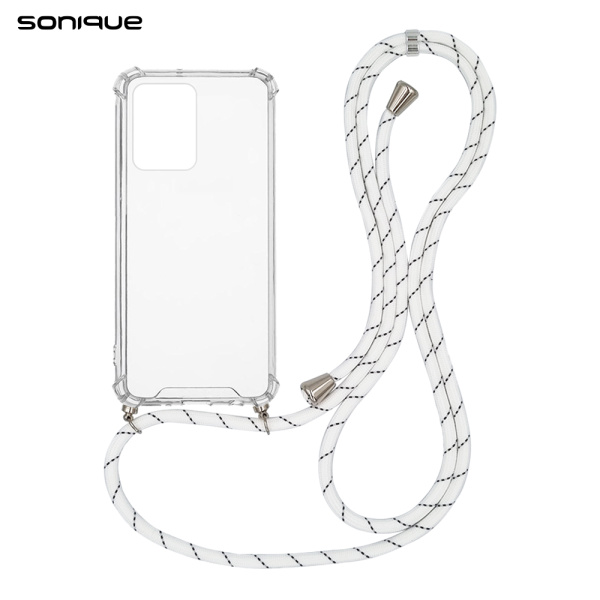 Θήκη Σιλικόνης με Κορδόνι Sonique Armor Clear Xiaomi Redmi Note 12 4G Rainbow Λευκό