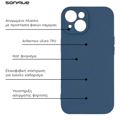 Θήκη Σιλικόνης My Colors Sonique Xiaomi Redmi Note 13 Pro 5G / Poco X6 5G Μπλε Σκούρο