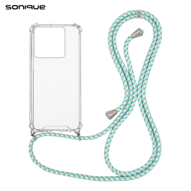 Θήκη Σιλικόνης με Κορδόνι Sonique Armor Clear Xiaomi Redmi Note 13 5G Rainbow Βεραμάν