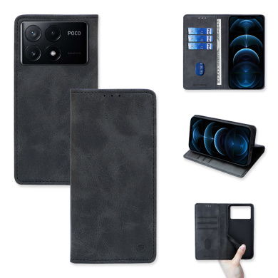 Θήκη Πορτοφόλι Vintage Magnet Wallet Sonique Xiaomi Poco X6 Pro 5G Μαύρο