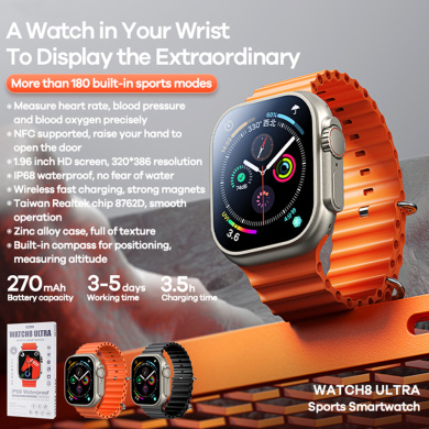 Smartwatch REMAX Sports Watch 8 Ultra Μαύρο / Χρυσό